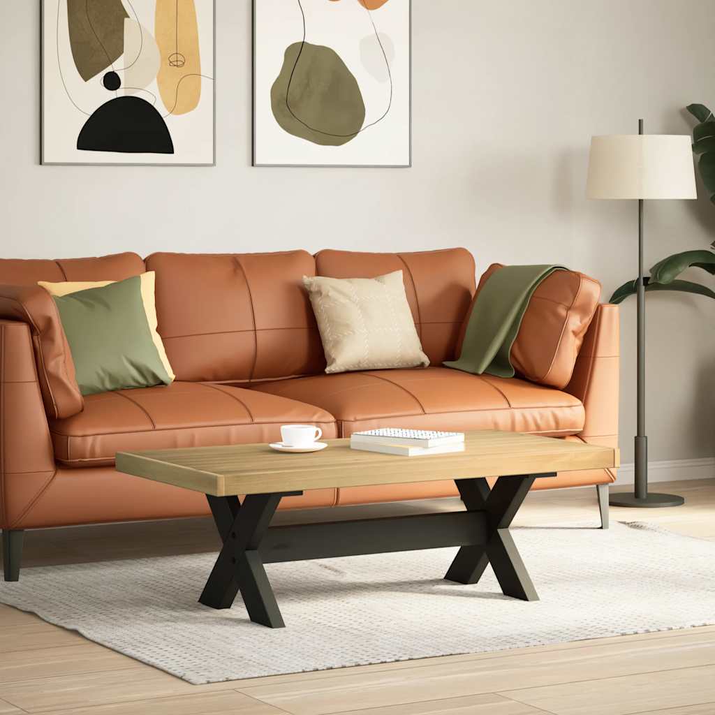 Salongbord Sofabord Tre heltre furu NOAIN X-formede ben 120x60x40 cm