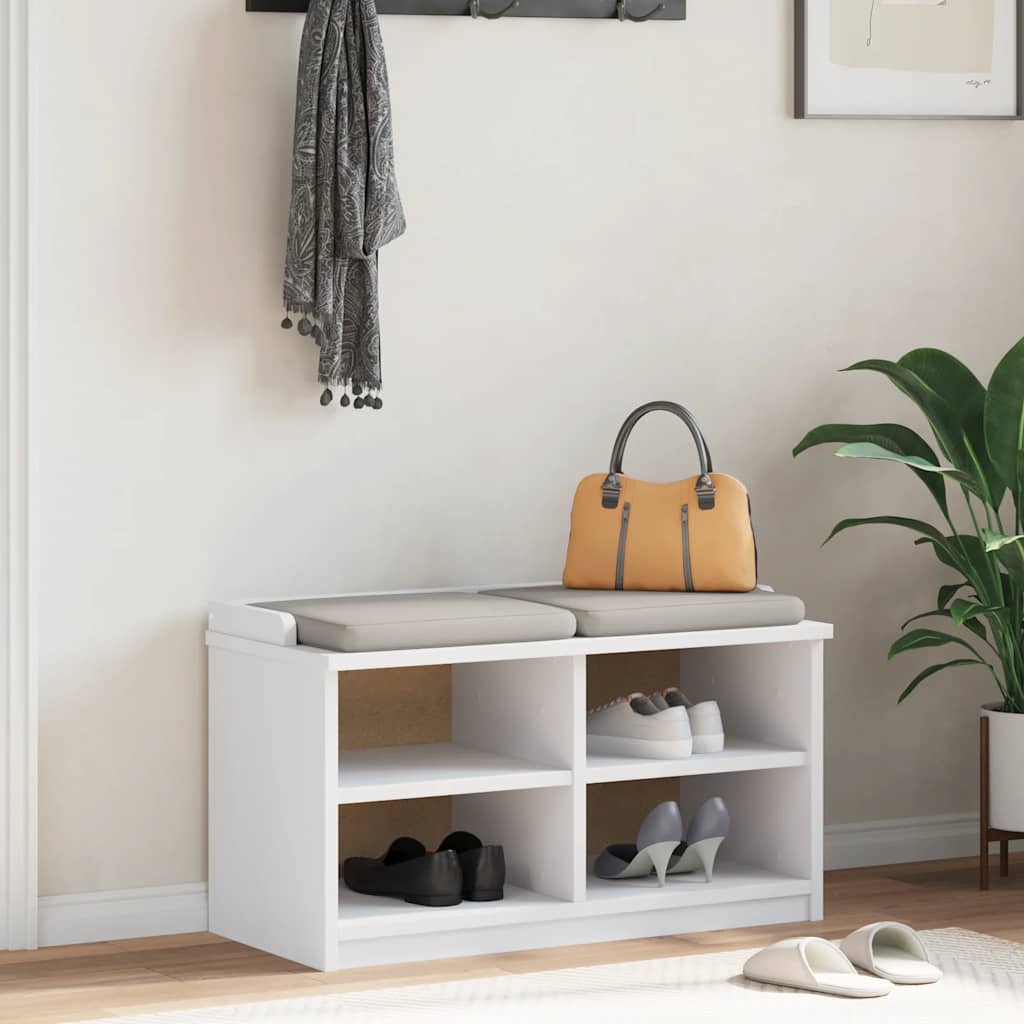 Sittebenk Gangbenk SANDNES Hvit 87x40x50 cm heltre furu