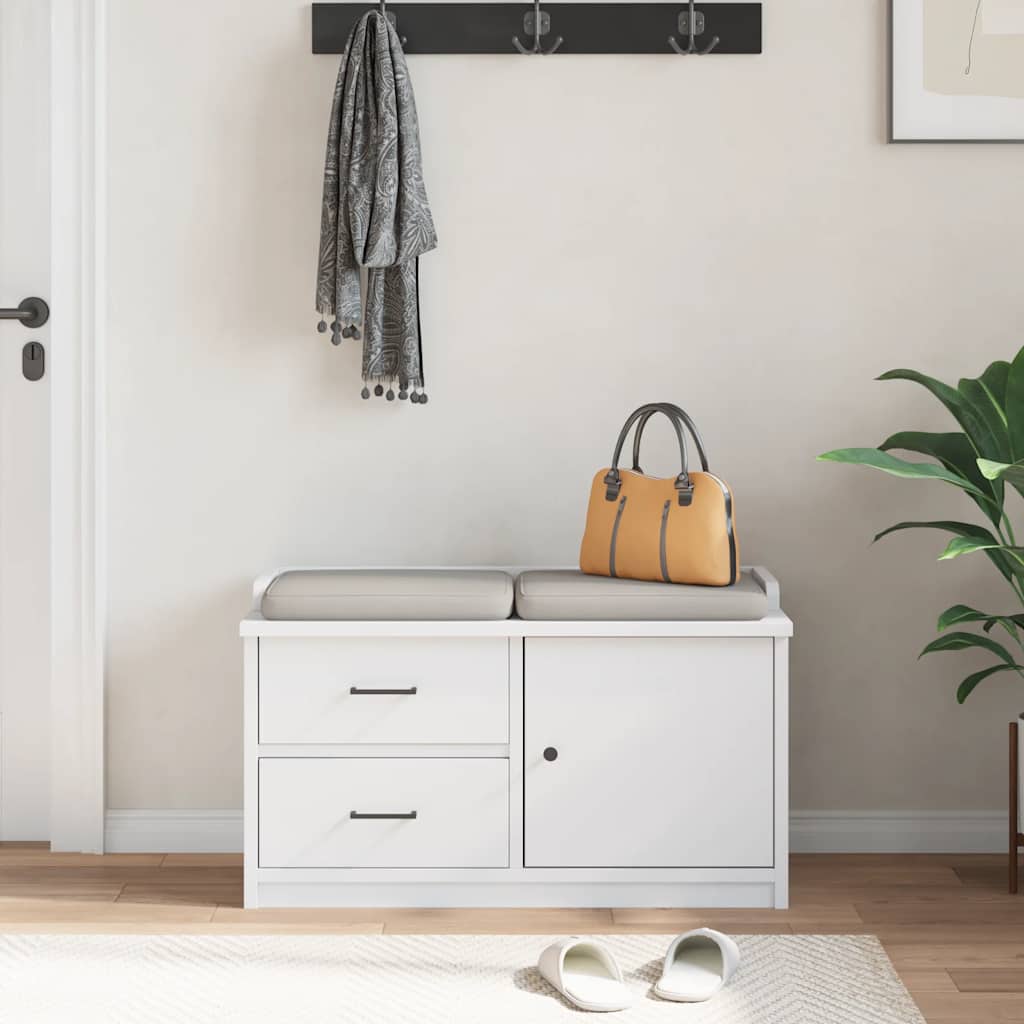 Sittebenk Gangbenk SANDNES Hvit 87x40x50 cm heltre furu