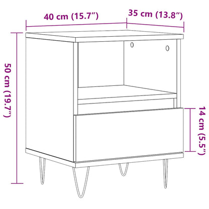 Nattbord gammelt tre 40x35x50 cm konstruert tre