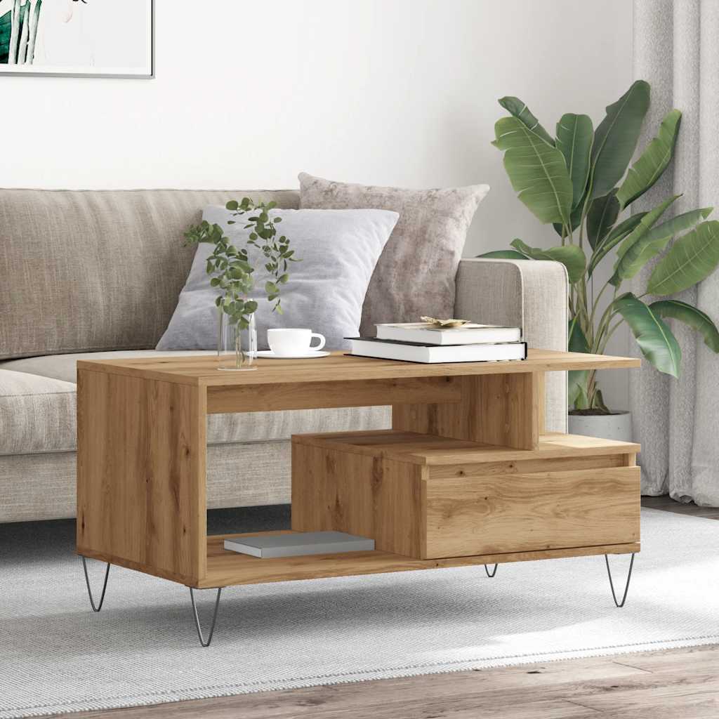 Salongbord Sofabord Artisan Eik 90x49x45 cm