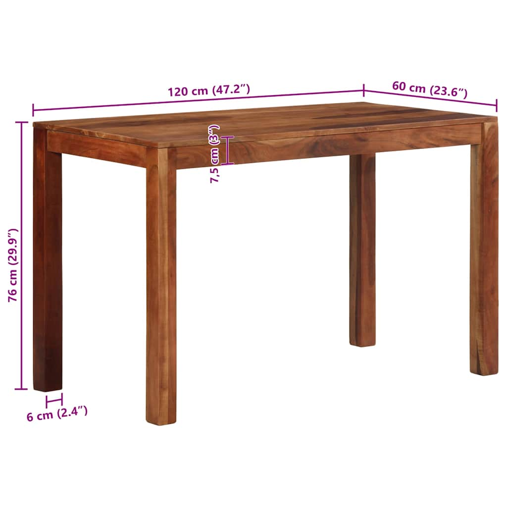 Spisebord 120x60x76 cm heltre akasie