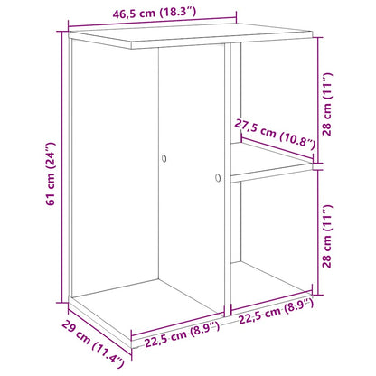 Nattbord 2 stk svart eik 46,5x29x61 cm konstruert tre