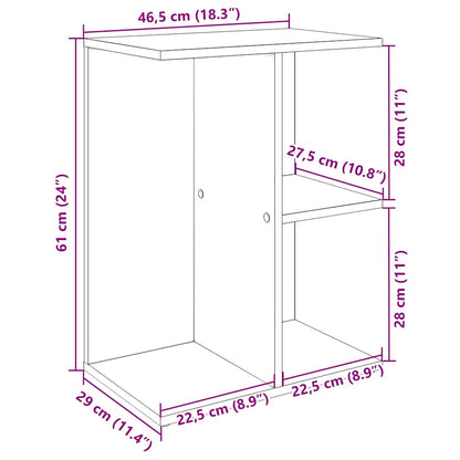 Nattbord røkt eik 46,5x29x61 cm konstruert tre