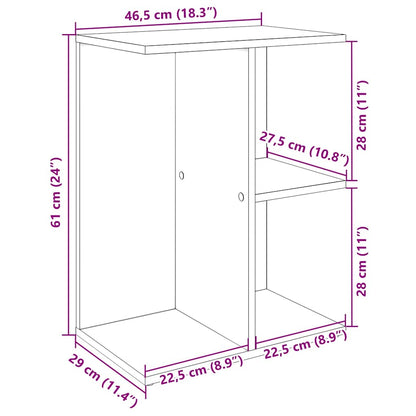 Nattbord 2 stk brun eik 46,5x29x61 cm konstruert tre