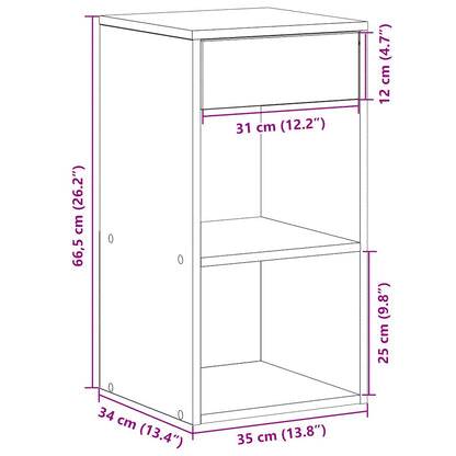 Nattbord med skuff gammelt tre 35x34x66,5 cm