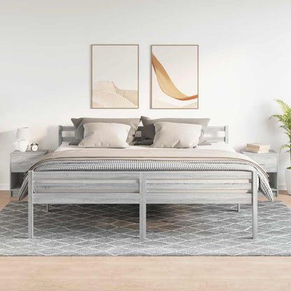 Nattbord 2 stk med skuff grå sonoma 40x34x50 cm