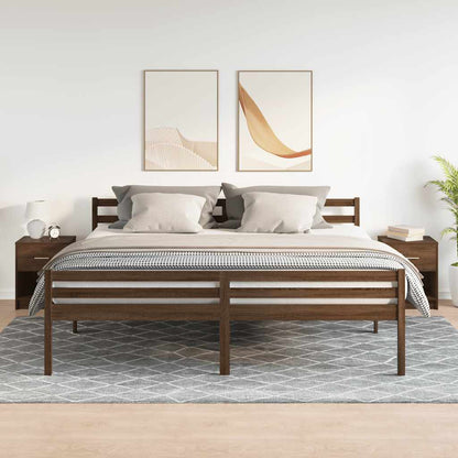 Nattbord 2 stk med skuff brun eik 40x34x50 cm