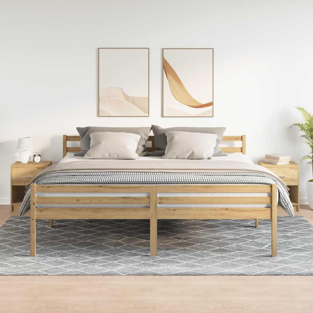 Nattbord 2 stk med skuff artisan eik 40x34x50 cm