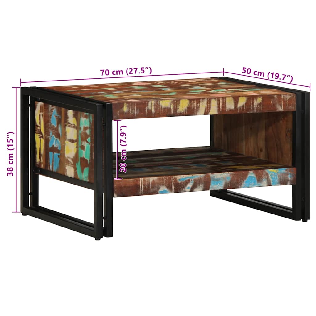 Salongbord Sofabord Tre Gjenvunnet Heltre flerfarget 70x50x38 cm