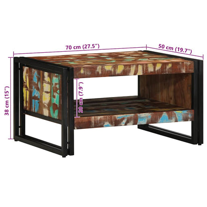 Salongbord Sofabord Tre Gjenvunnet Heltre flerfarget 70x50x38 cm