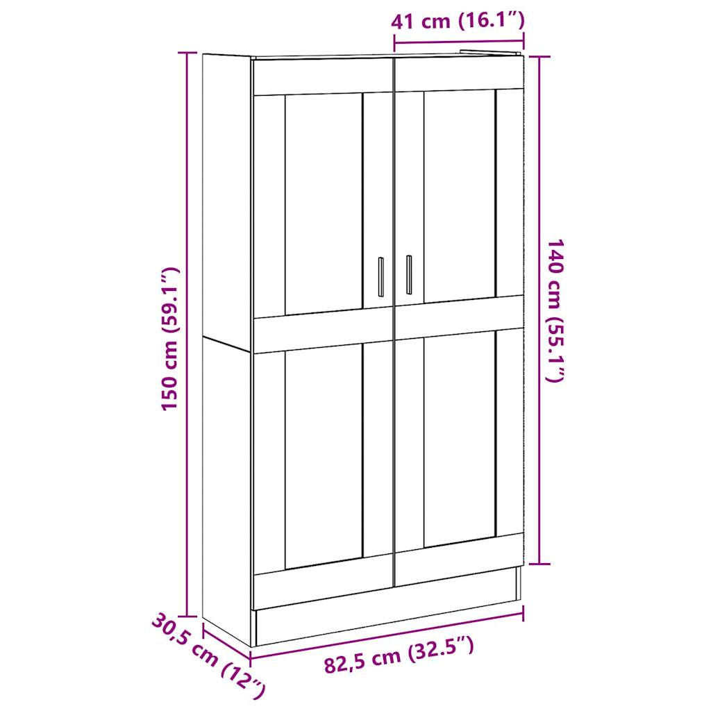 Skap gammelt tre 82,5x30,5x150 cm konstruert tre