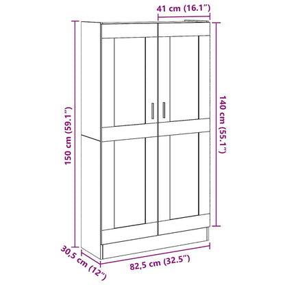 Skap gammelt tre 82,5x30,5x150 cm konstruert tre