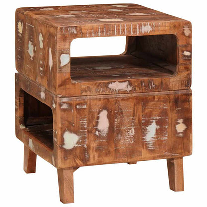 Sidebord Tre Flerfarget 40 x 40 x 49 cm gjenvunnet heltre