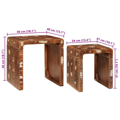 Sidebord Tre Flerfarget gjenvunnet heltre