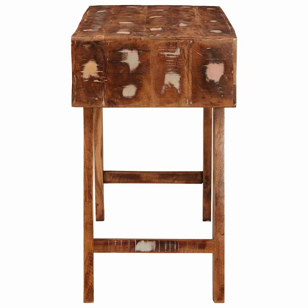 Sminkebord med hylle Brun 90 x 76 x 45 cm Solid gjenvunnet tre