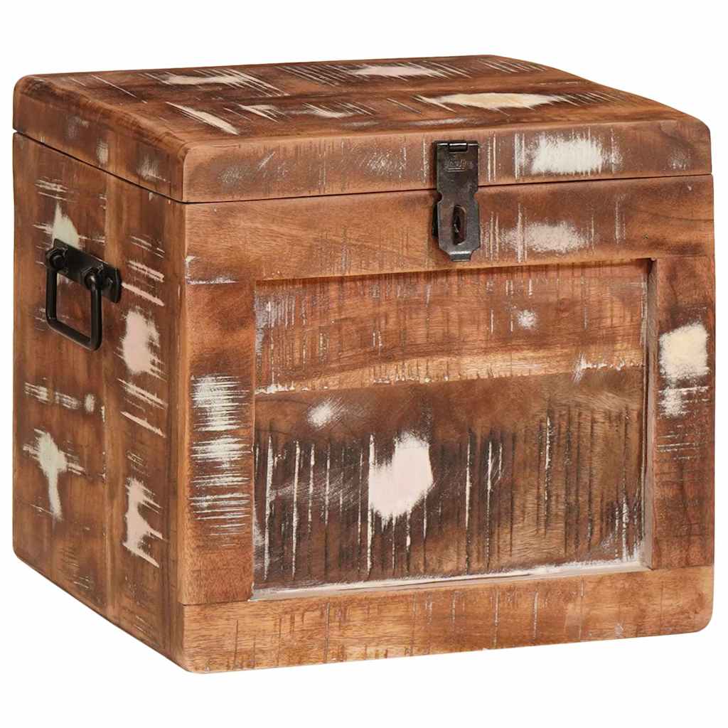 Oppbevaringskiste med lagring med lås Flerfarget gjenvunnet heltre