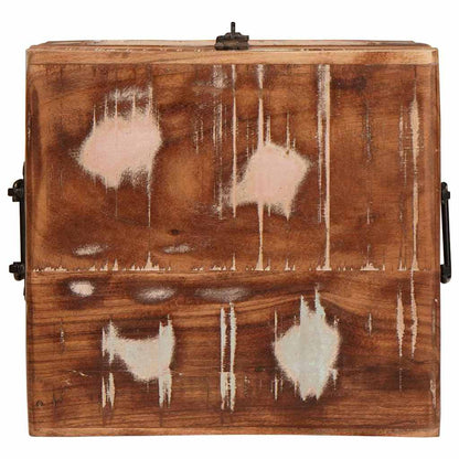 Oppbevaringskiste med lagring med lås Flerfarget gjenvunnet heltre