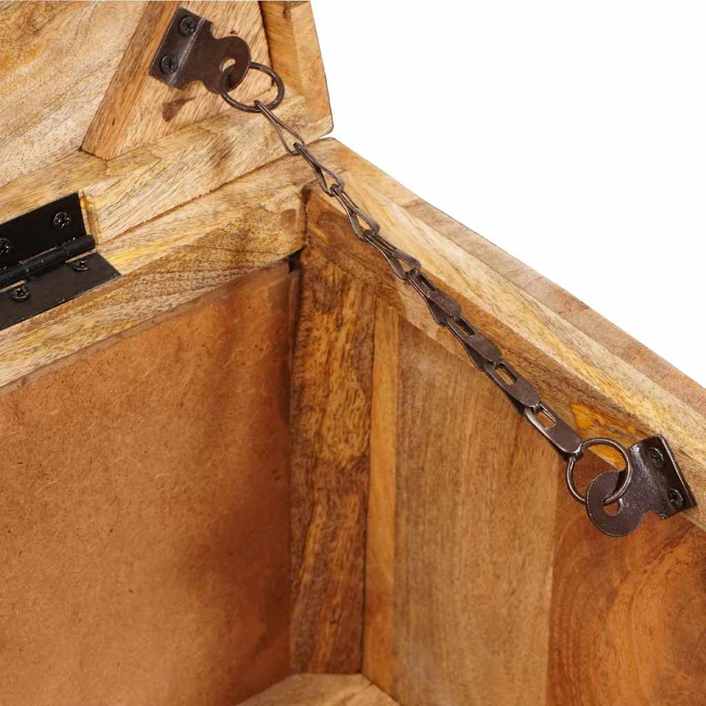 Oppbevaringskiste med lagring med lås 70 x 35 x 40 cm heltre mango