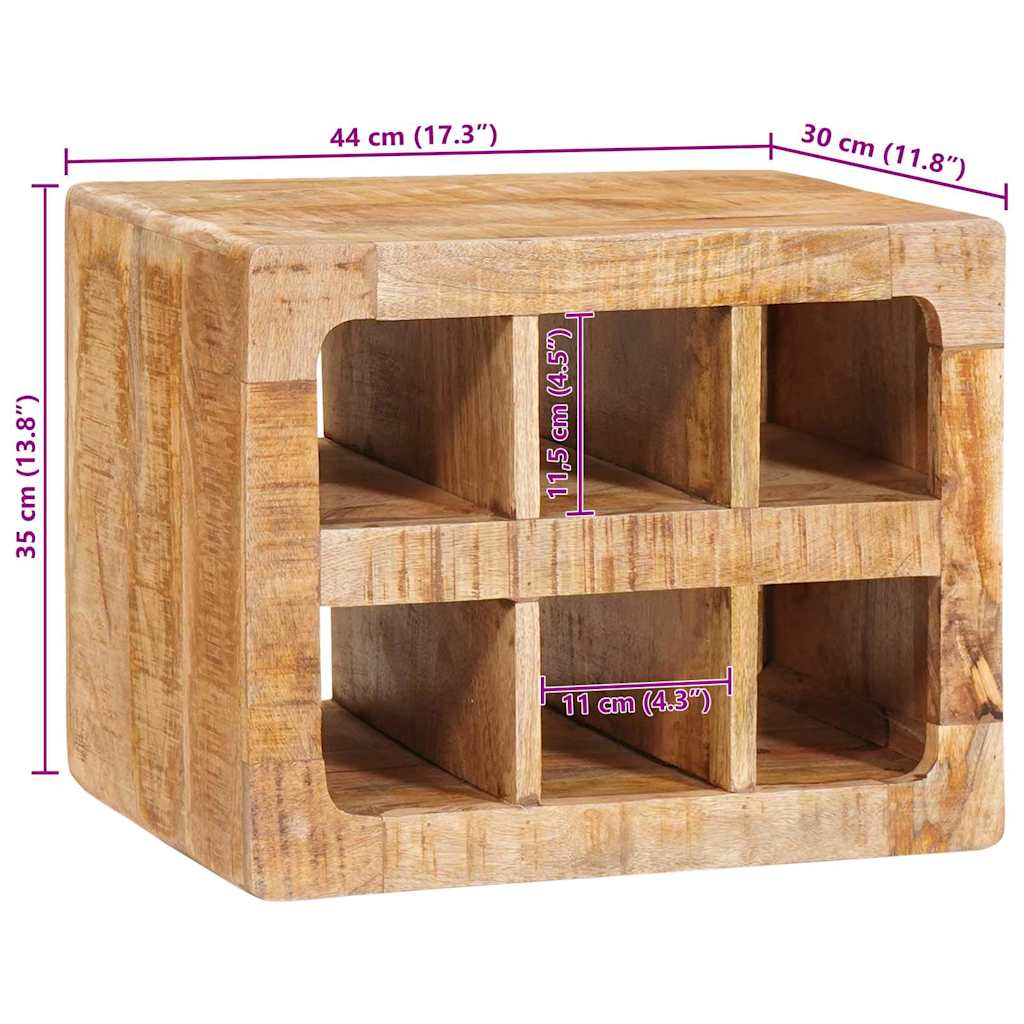 Vinstativ Vinhylle Veggmontert Brun 44 x 30 x 35 cm heltre mango