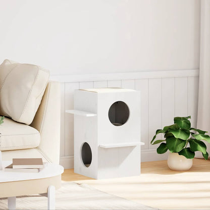 Kattemøbel Kattehus Hvit 43x43x60 cm heltre furu