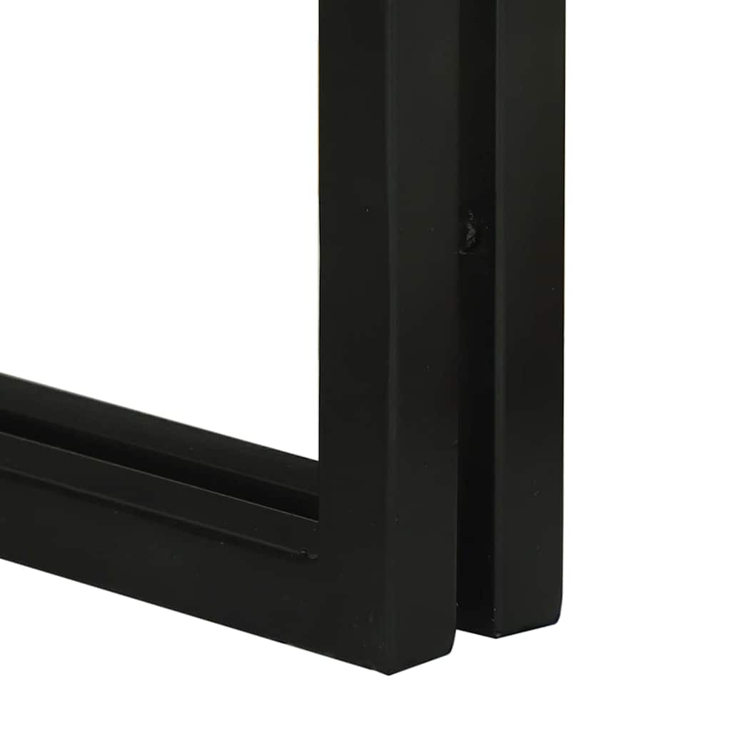 Salongbord Sofabord Tre 3 stk Brunt og Svart Heltre grovt mangotre