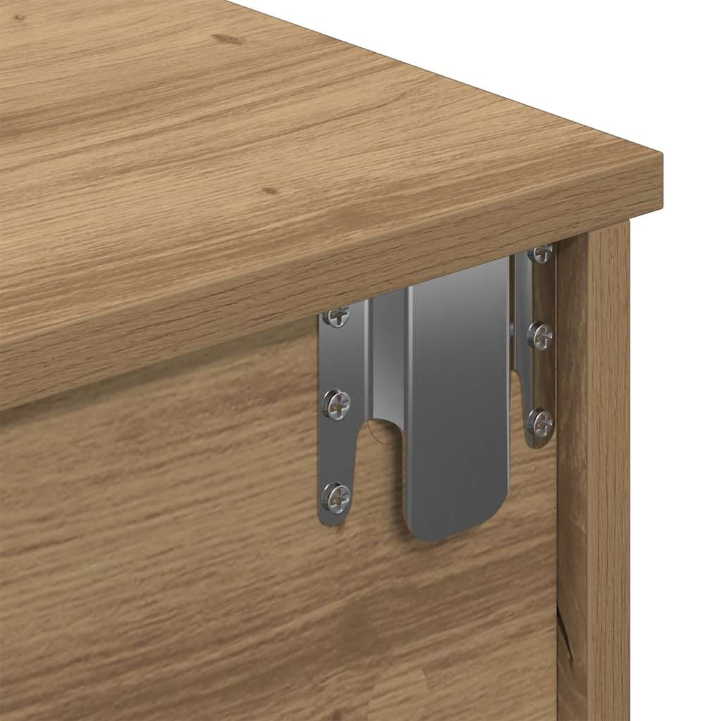 Vegghylle Artisan Eik med skuffer 80x31x17 cm