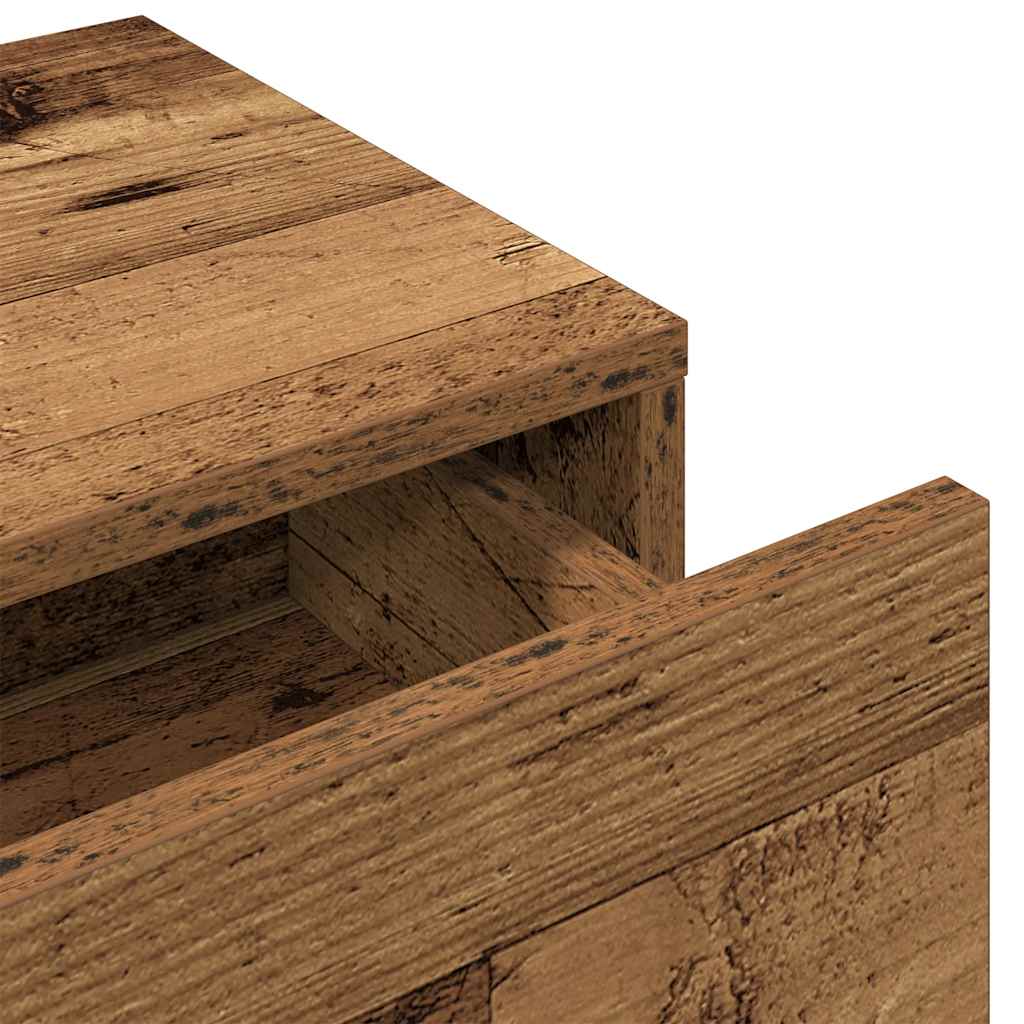 Vegghylle Gammelt Tre med skuffer 80x33x17 cm