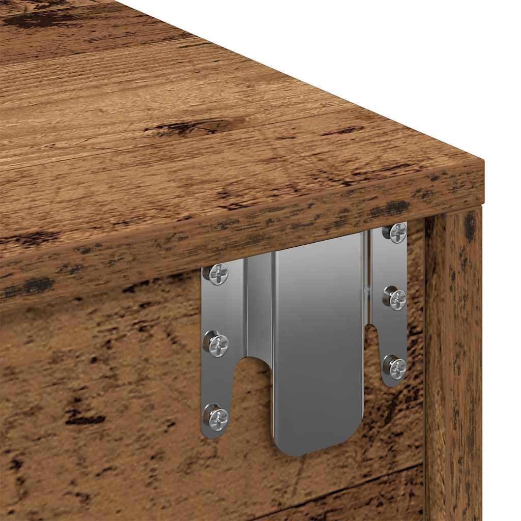 Vegghylle Gammelt Tre med skuffer 80x33x17 cm