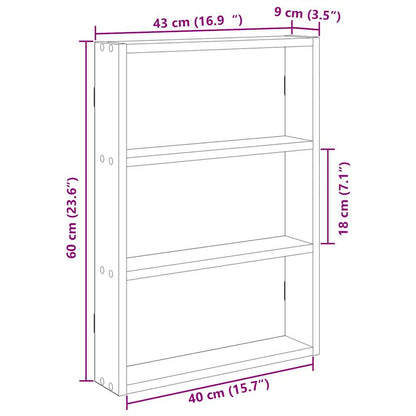 Vegghylle betonggrå 43x9x60 cm konstruert tre