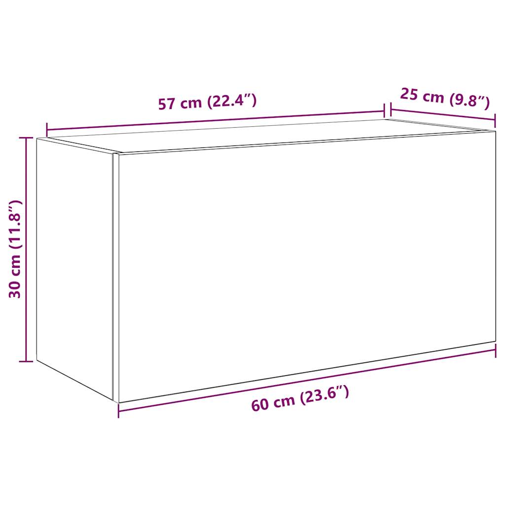 Baderomsskap hvit 60x25x30 cm konstruert tre