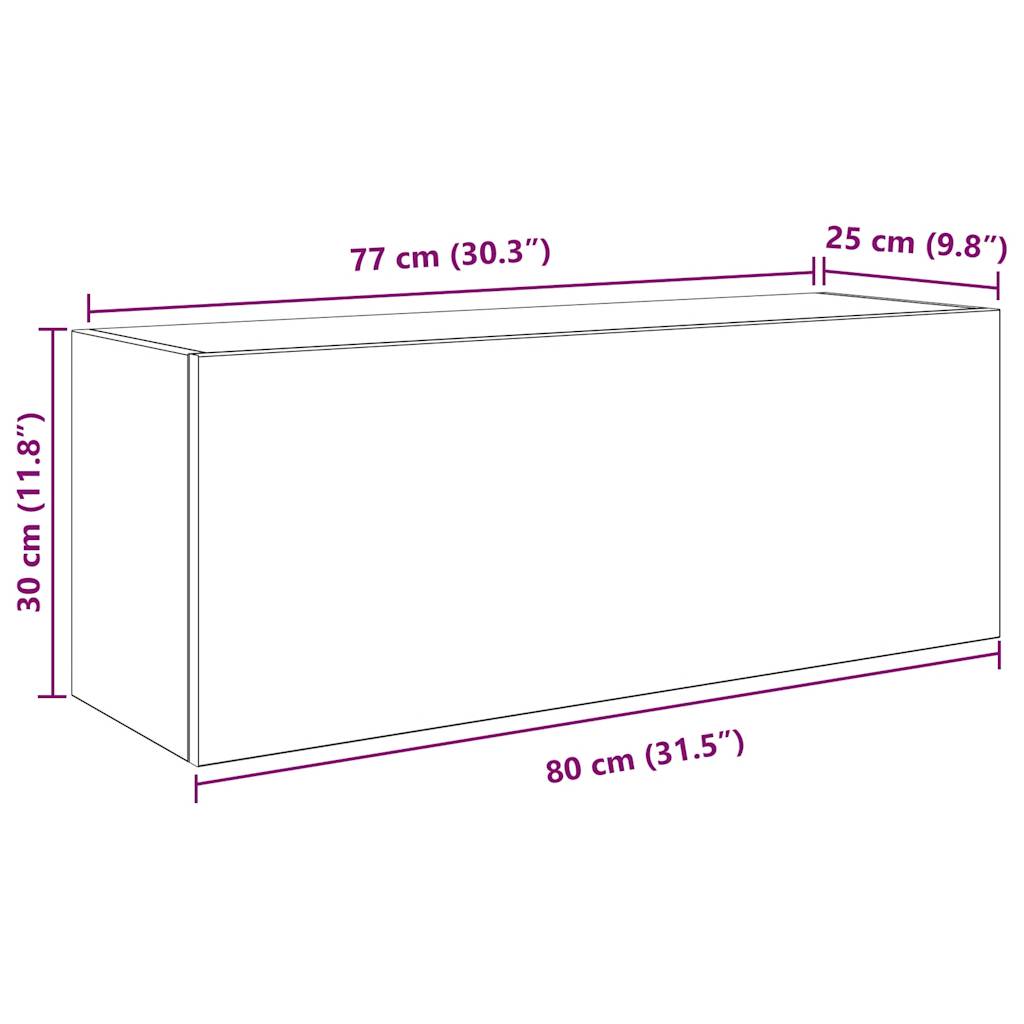 Baderomsskap brun eik 80x25x30 cm konstruert tre