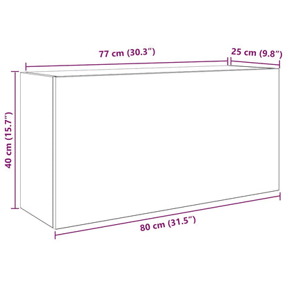 Baderomsskap brun eik 80x25x40 cm konstruert tre