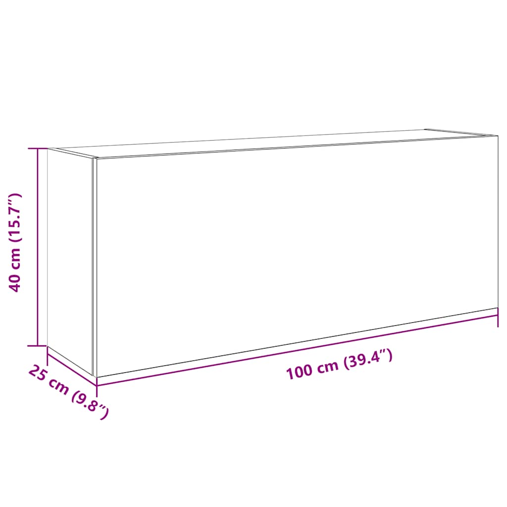 Baderomsskap hvit 100x25x40 cm konstruert tre