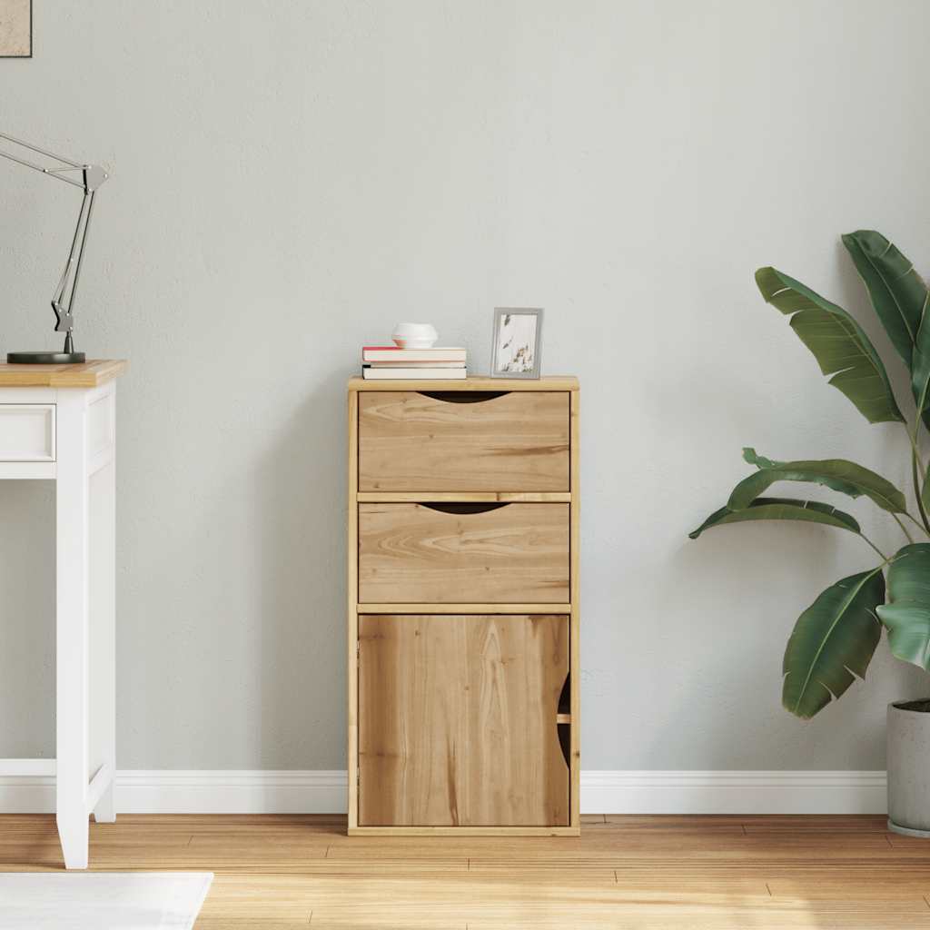 Skap Tre heltre furu med skuffer ODDA 40x24x79 cm