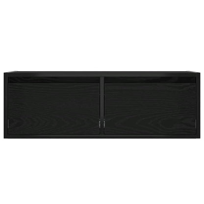 TV-Møbel Svart EikTV-benk med LED-lys 75x35,5x25 cm