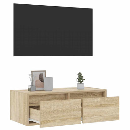 TV-Møbel Sonoma Eik Tv-benk med LED-lys 75x35,5x25 cm