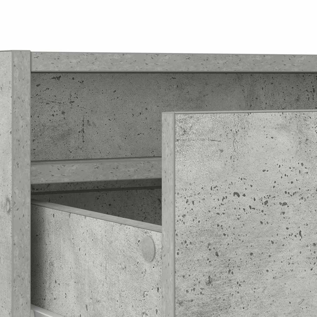 TV-Møbel Betonggrå Tv-benk med LED-lys 75x35,5x25 cm