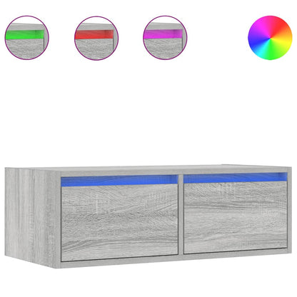 TV-Møbel Sonoma Grå TV-benk med LED-lys 75x35,5x25 cm