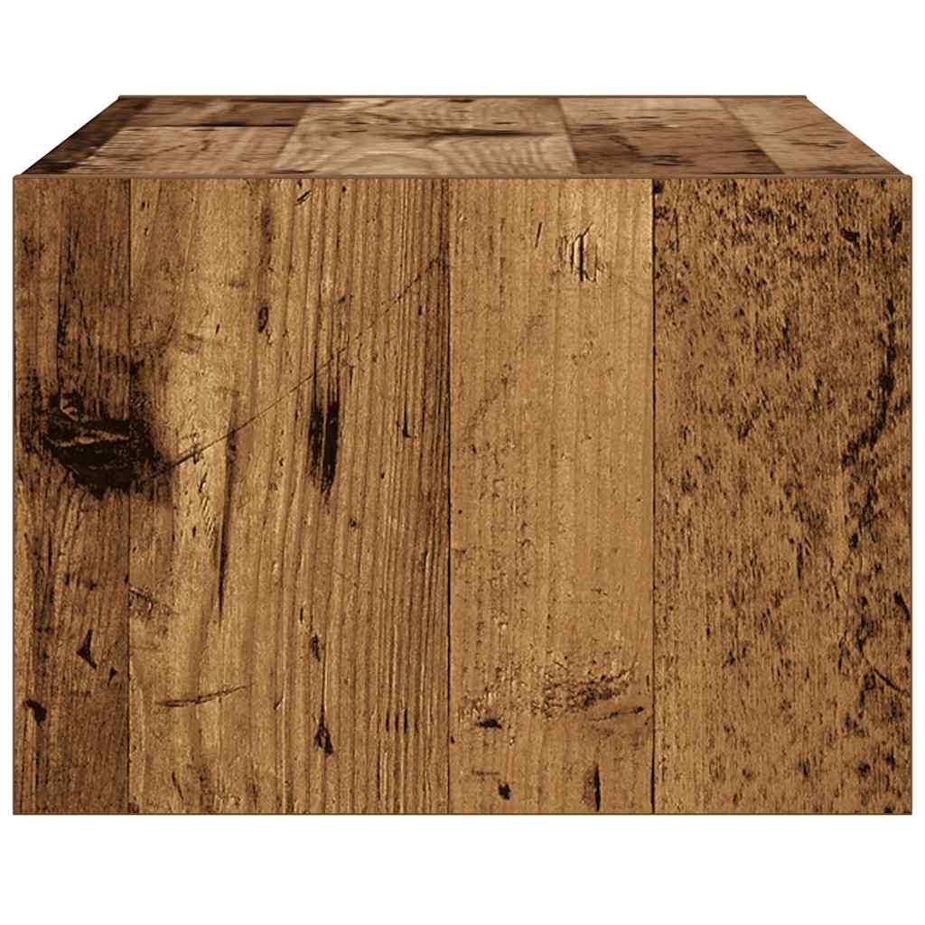 TV-Møbel Gammelt Tre Tv-benk med LED-lys 75x35,5x25 cm