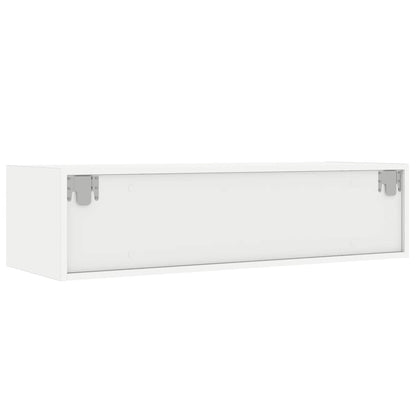 TV-Møbel Hvit TV-benk med LED-lys 100X35,5x25 cm