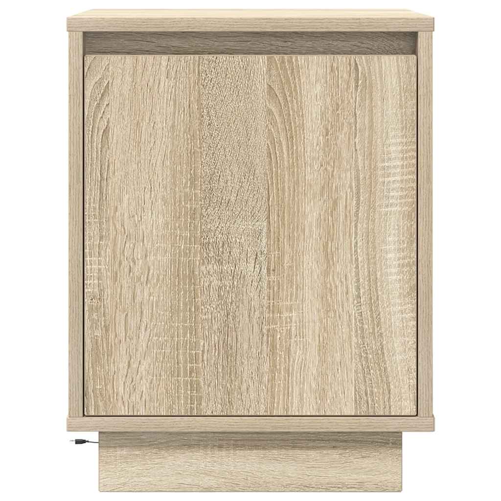 Nattbord med LED sonoma eik 38x34x50 cm