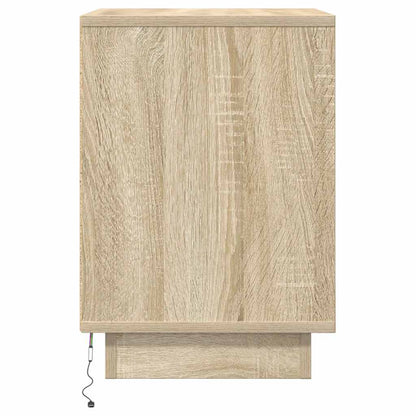 Nattbord med LED sonoma eik 38x34x50 cm