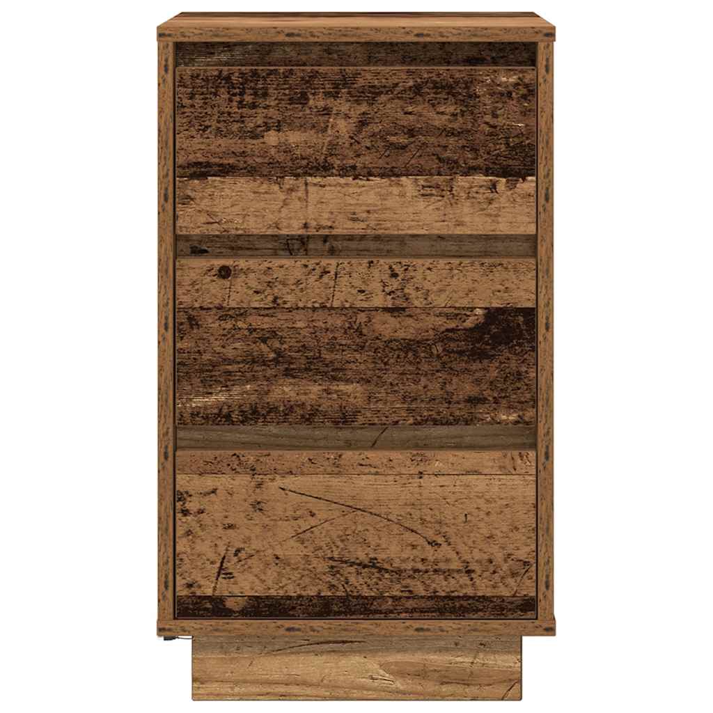 Nattbord Sengbord Gammelt Tre med LED 38x34x65 cm