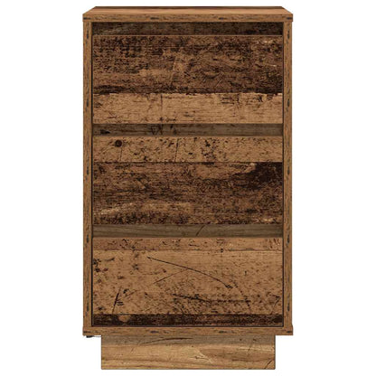 Nattbord Sengbord Gammelt Tre med LED 38x34x65 cm