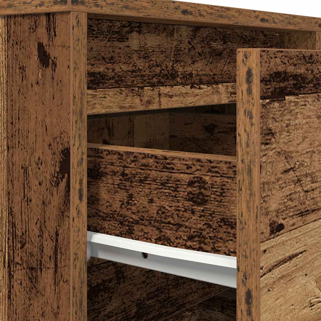 Nattbord Sengbord Gammelt Tre med LED 38x34x65 cm