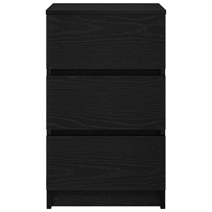 Nattbord Sengbord Svart med 3 skuffer 39x35x65 cm