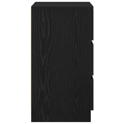 Nattbord Sengbord Svart med 3 skuffer 39x35x65 cm