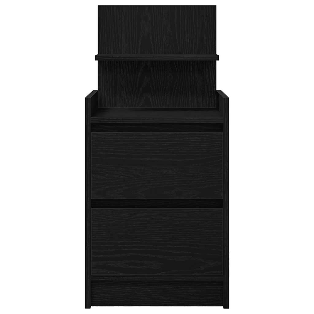 Nattbord Sengbord Svart med 2 skuffer 38x34x80 cm