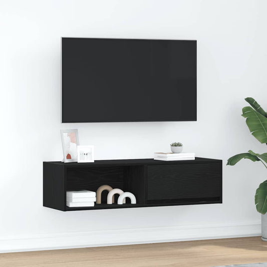 TV-Møbel Svart Eik Tv-benk 100x31x25,5 cm